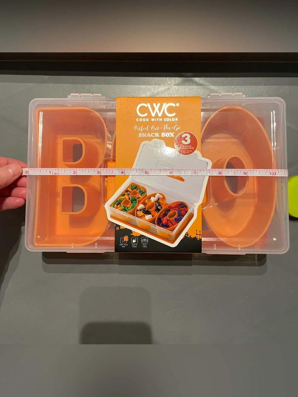 Cook with Color Pumpkin & BOO Halloween Snackle Box Food Storage Container NEW